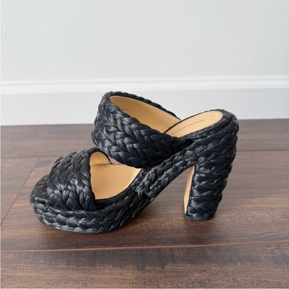 BOTTEGA VENETA Woven Straw 120 Platform Sandals - Picture 8 of 11